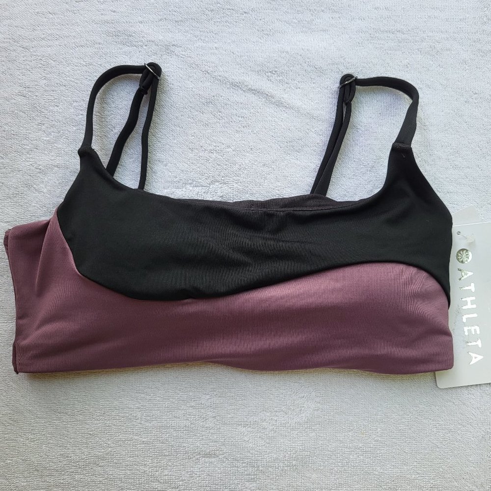 NWT Athleta D-DD Asym Colorblock Bikini Top, XXS - Picture 2 of 4